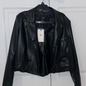 NWT 2 piece leather blazer set